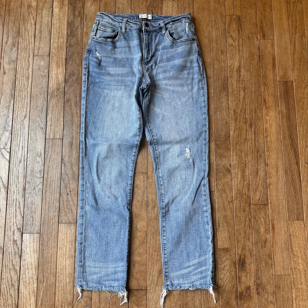 Oliver Logan Jeans Womens 26 Distressed Raw Hem Blue Modern Casual